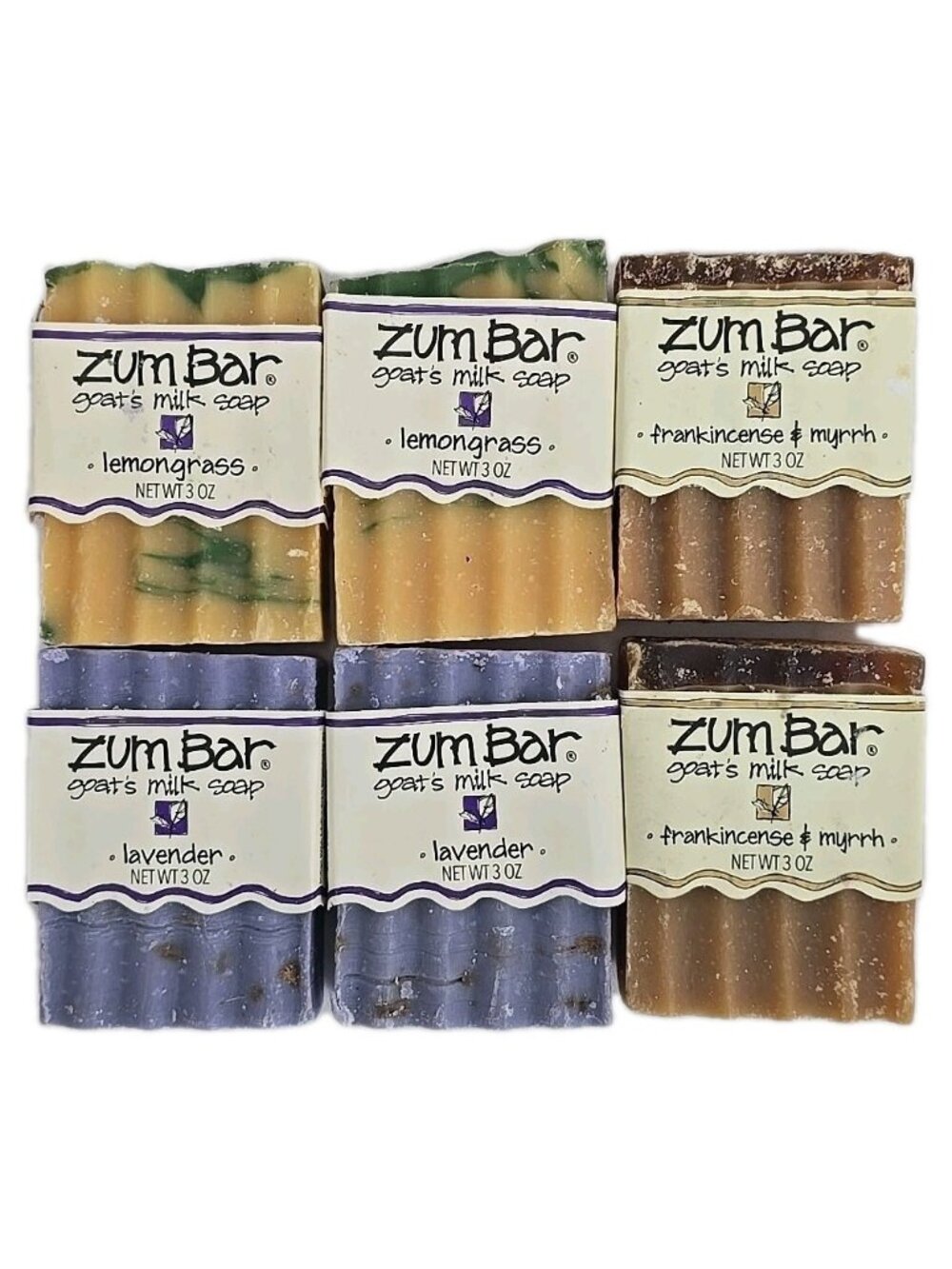 6-PACK Zum Goat's Milk Soap Bar Lavender Lemongrass Frankincense & Myrrh 3 oz
